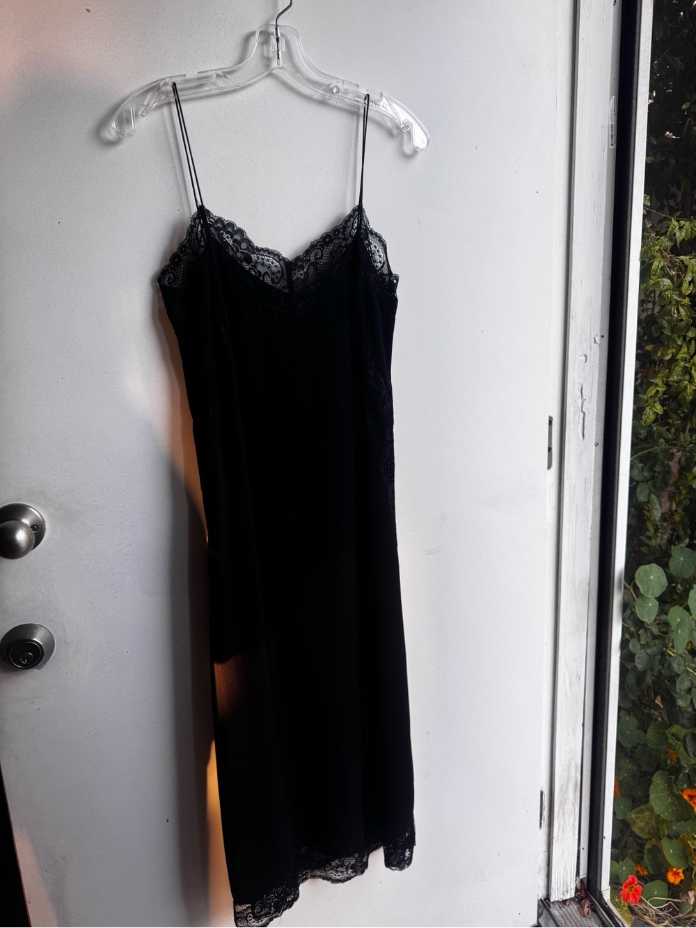 Romantic black slip dress